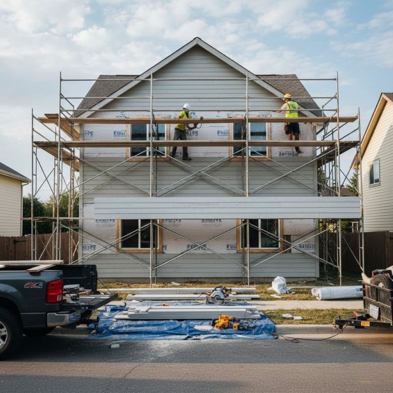 Faux Wood Siding Installation
